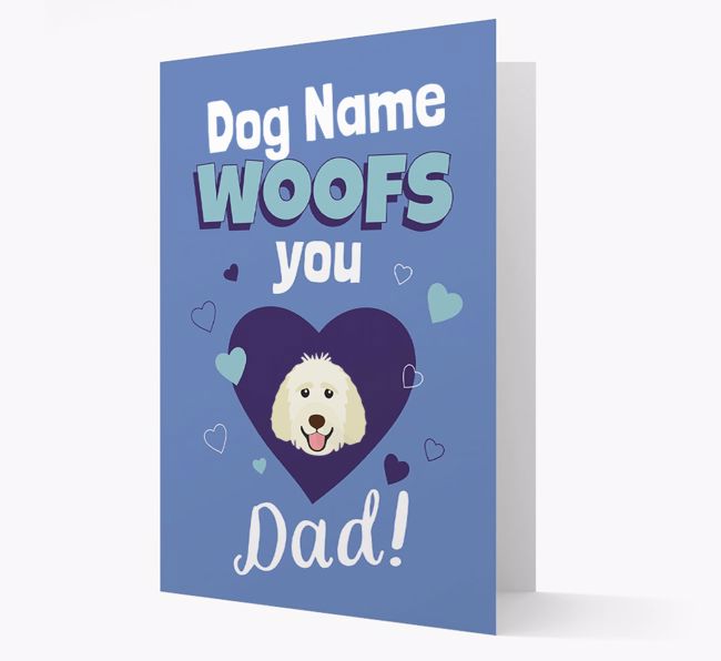 'I Woof You Dad' - Personalized {breedFullName} Card